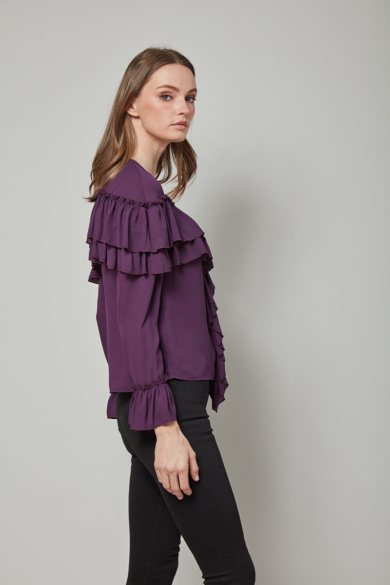 Forever Perfect Regina Long Sleeve Ruffle Top