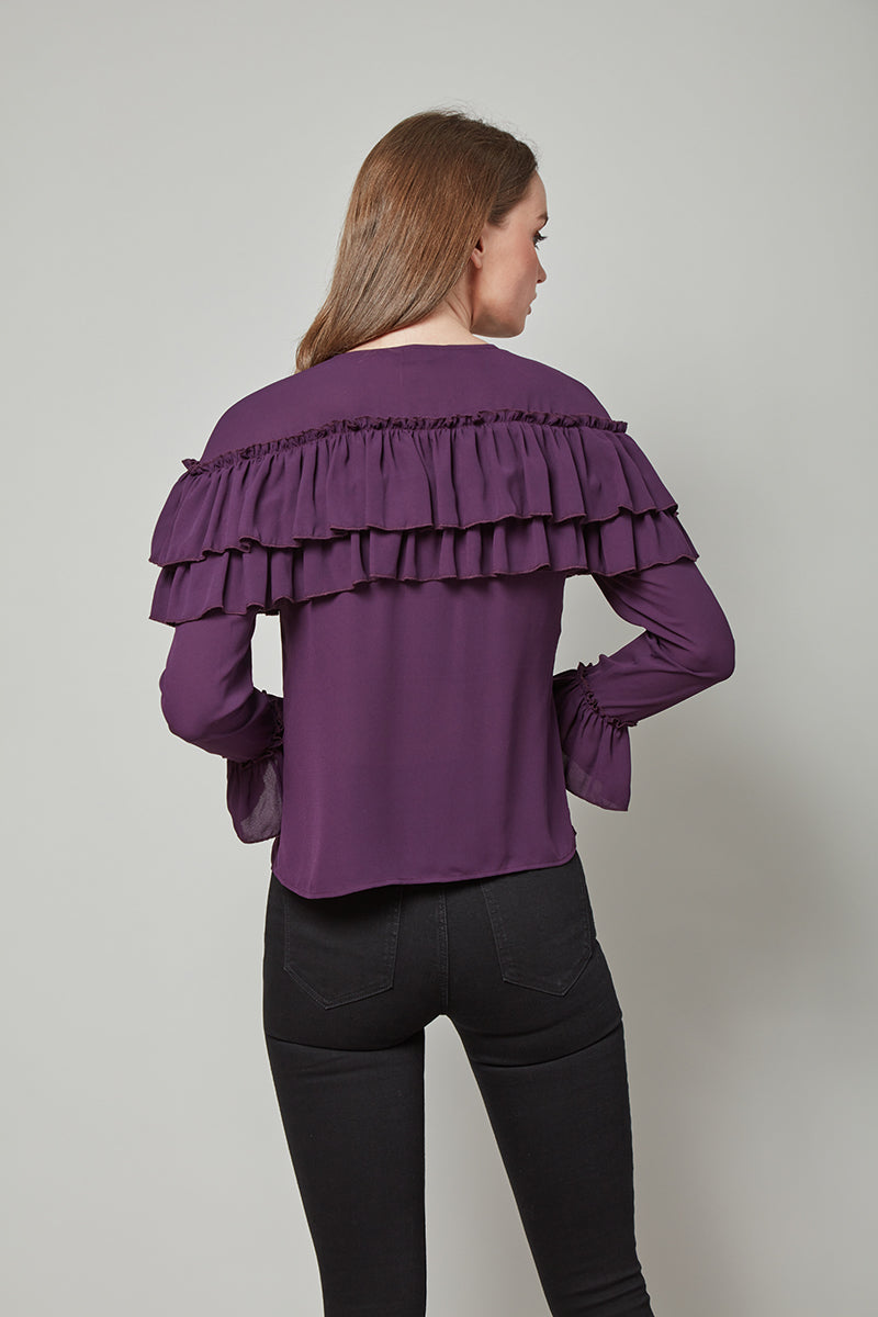 Forever Perfect Regina Long Sleeve Ruffle Top