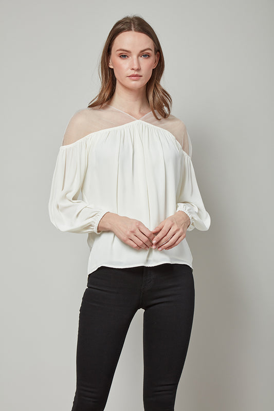 Perfect Day Mesh Shoulder Katherine Top