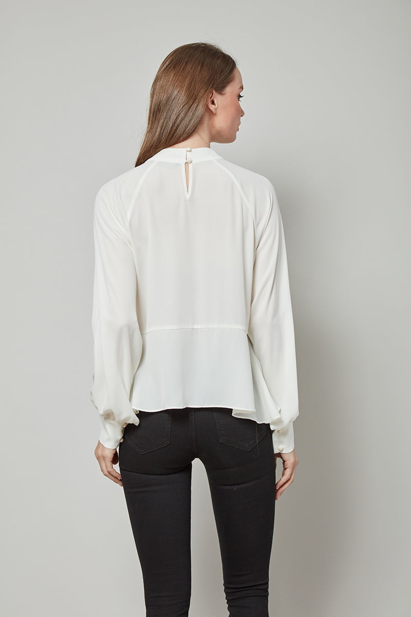 JERI Long Sleeve Top w/ Keyhole Neckline