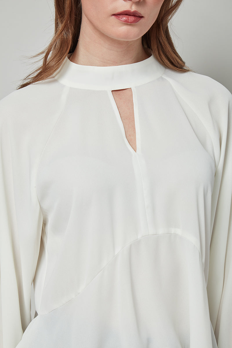 JERI Long Sleeve Top w/ Keyhole Neckline