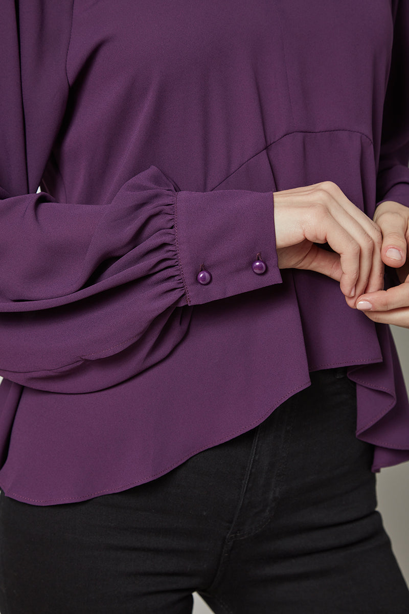 JERI Long Sleeve Top w/ Keyhole Neckline