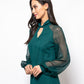 The Trendsetter Sheer Sleeves Dakota Blouse