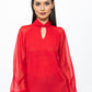 The Trendsetter Sheer Sleeves Dakota Blouse