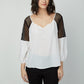 Sheer Romance Mesh Inset Silk Sydney Top