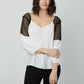 Sheer Romance Mesh Inset Silk Sydney Top