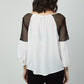 Sheer Romance Mesh Inset Silk Sydney Top