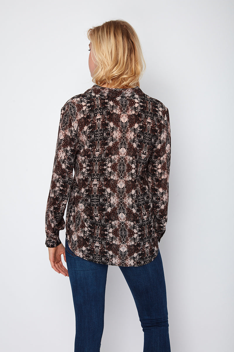 Chic Vibes Only Jones Printed Silk Shirt