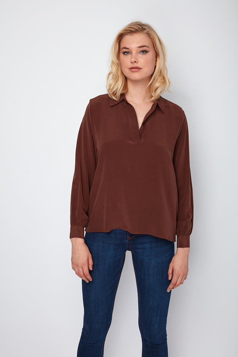 Chic Vibes Only Jones Printed Silk Shirt