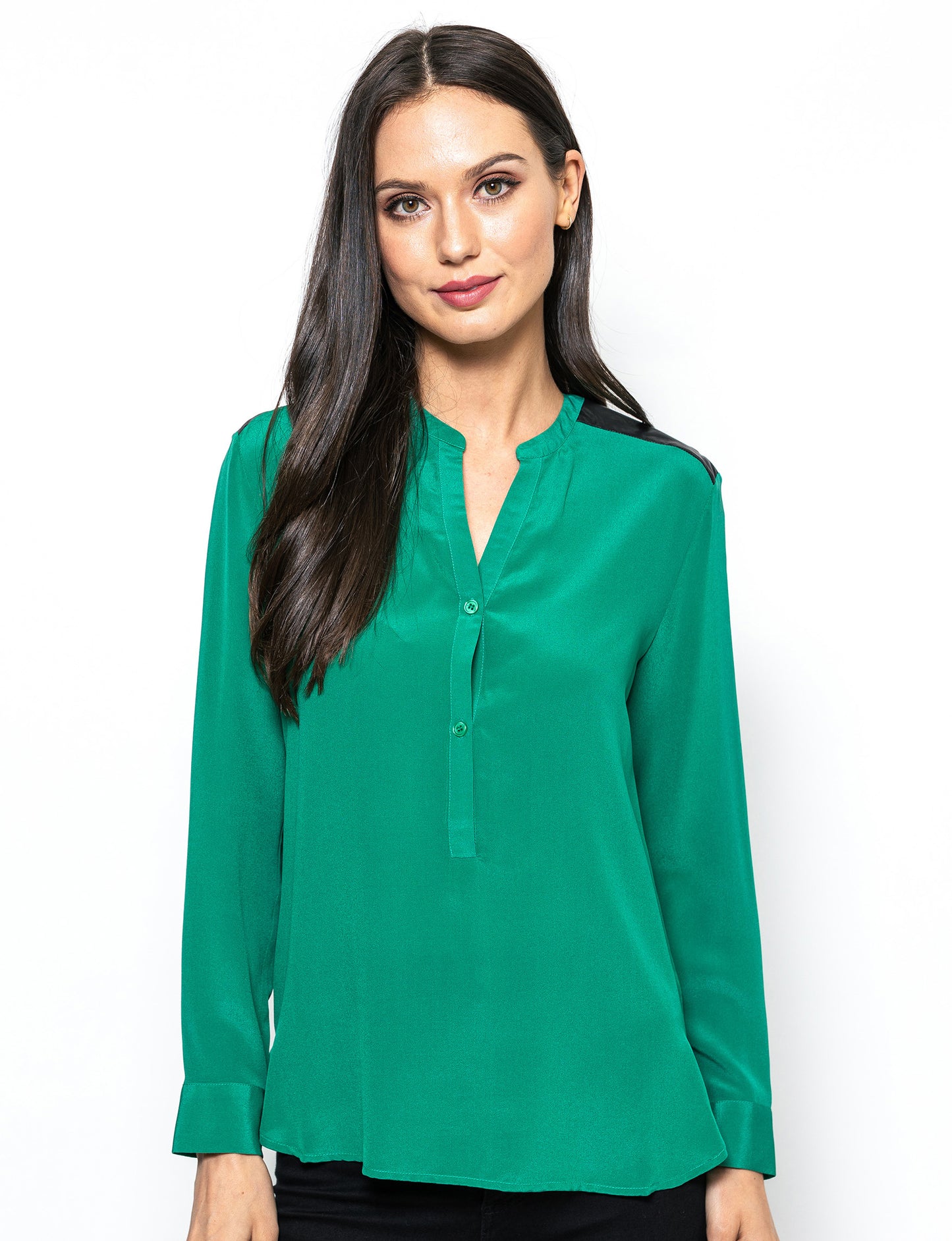 Casual Cutie Viola Half Button-Front Top