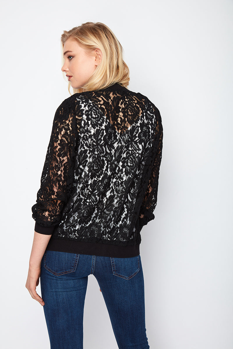 Empowering Black Talia Lace Jacket