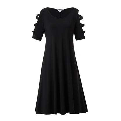 Subtly Chic Linne Cutout Midi Dress